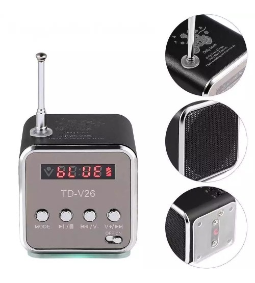 NBY Speaker Mini Portabel Bluetooth FM Radio TF Card - TD-V26 NBY Speaker Mini Portabel Bluetooth FM Radio TF Card - TD-V26